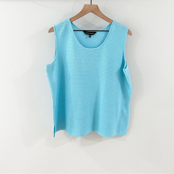 Ming Wang Ribbed Sweater Tank Blue Size XL - Picture 2 of 6